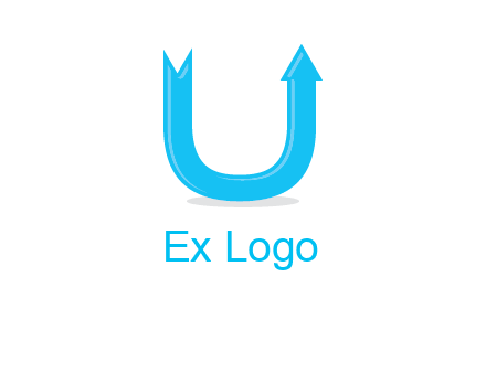 Arrow is going upward in letter u shape graphic