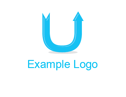 Arrow is going upward in letter u shape graphic