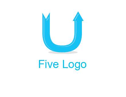 Arrow is going upward in letter u shape graphic