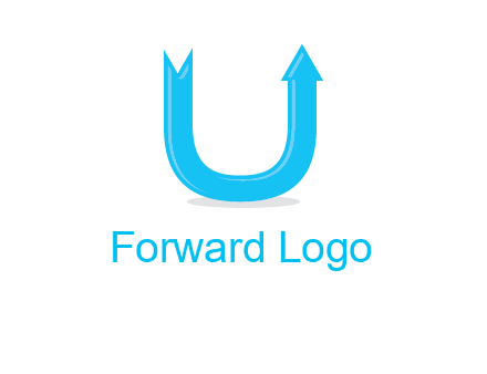 Arrow is going upward in letter u shape graphic