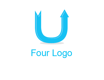 Arrow is going upward in letter u shape graphic