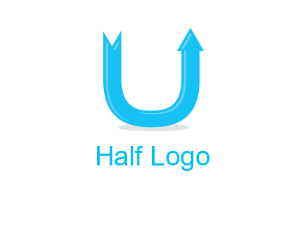 Arrow is going upward in letter u shape graphic