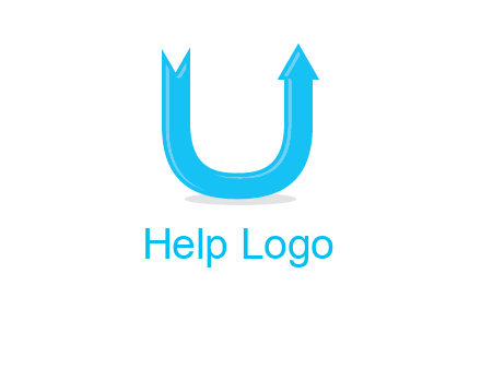 Arrow is going upward in letter u shape graphic