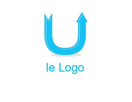 Arrow is going upward in letter u shape graphic