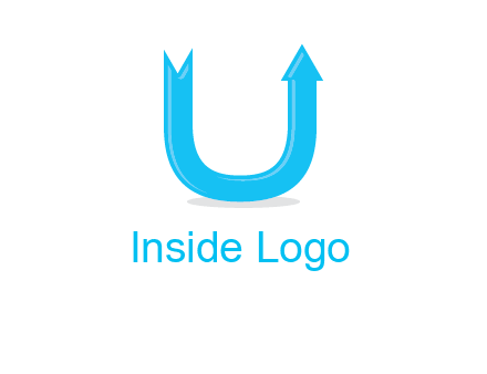 Arrow is going upward in letter u shape graphic