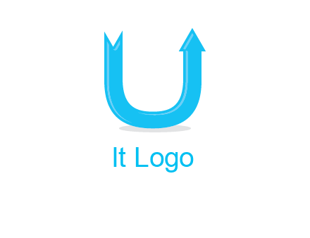 Arrow is going upward in letter u shape graphic