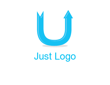 Arrow is going upward in letter u shape graphic