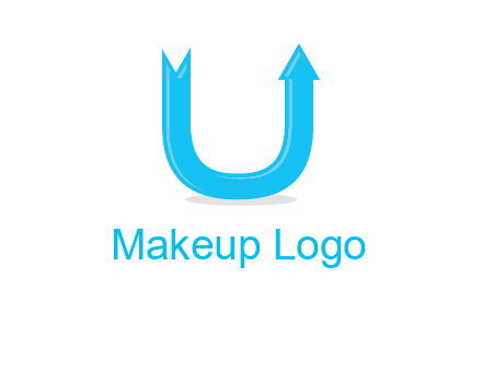 Arrow is going upward in letter u shape graphic