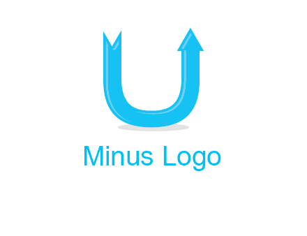 Arrow is going upward in letter u shape graphic