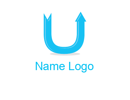Arrow is going upward in letter u shape graphic