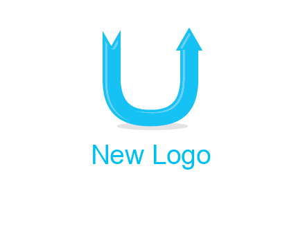 Arrow is going upward in letter u shape graphic