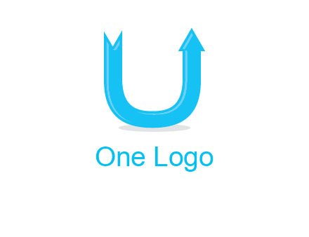 Arrow is going upward in letter u shape graphic