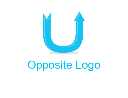 Arrow is going upward in letter u shape graphic