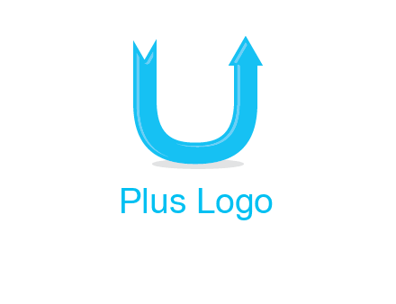 Arrow is going upward in letter u shape graphic