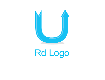 Arrow is going upward in letter u shape graphic