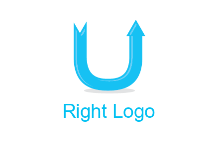 Arrow is going upward in letter u shape graphic