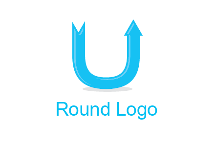 Arrow is going upward in letter u shape graphic