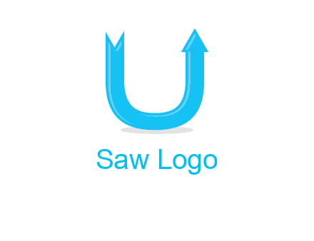 Arrow is going upward in letter u shape graphic
