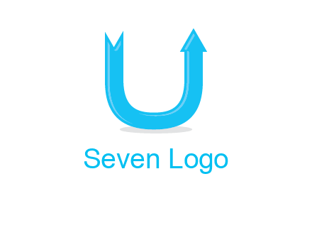 Arrow is going upward in letter u shape graphic