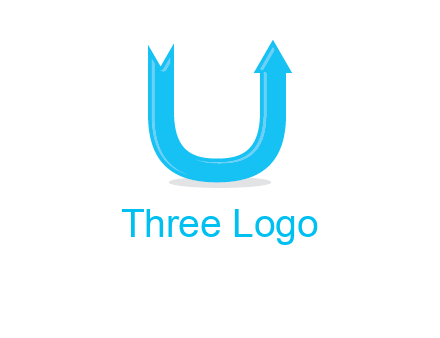 Arrow is going upward in letter u shape graphic