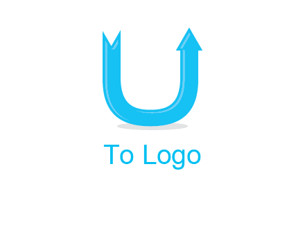 Arrow is going upward in letter u shape graphic