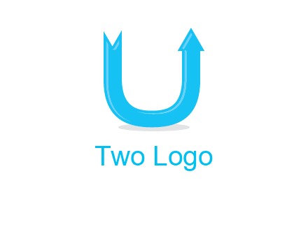 Arrow is going upward in letter u shape graphic