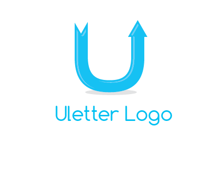 Arrow is going upward in letter u shape graphic