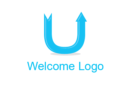 Arrow is going upward in letter u shape graphic