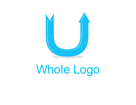 Arrow is going upward in letter u shape graphic