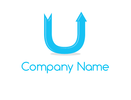 Arrow is going upward in letter u shape graphic