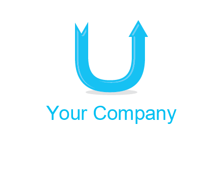 Arrow is going upward in letter u shape graphic