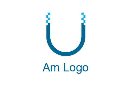 letter u with pixels logo