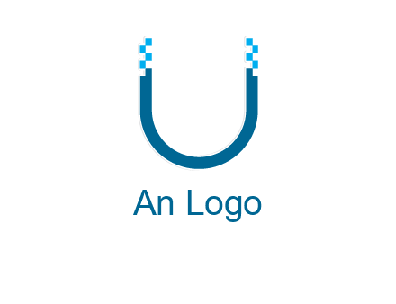 letter u with pixels logo