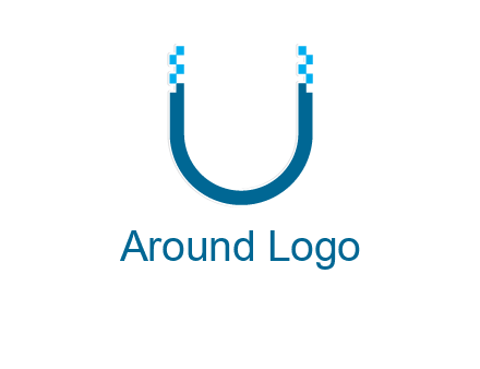 letter u with pixels logo