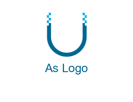 letter u with pixels logo