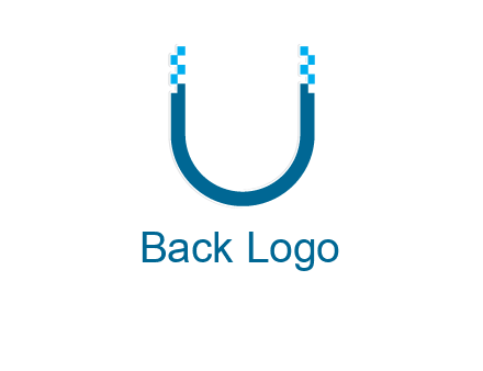 letter u with pixels logo