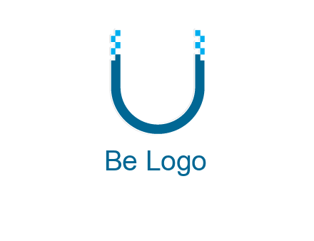 letter u with pixels logo