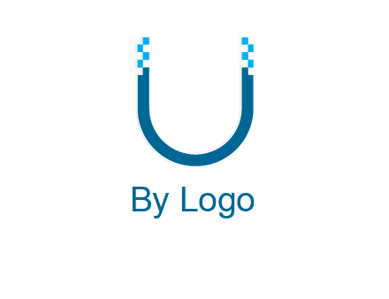 letter u with pixels logo