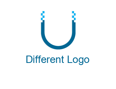 letter u with pixels logo