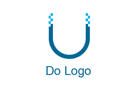 letter u with pixels logo