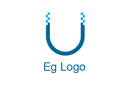 letter u with pixels logo