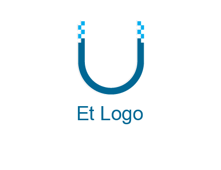 letter u with pixels logo