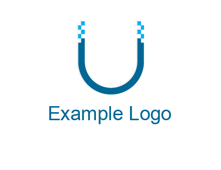 letter u with pixels logo
