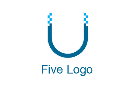 letter u with pixels logo