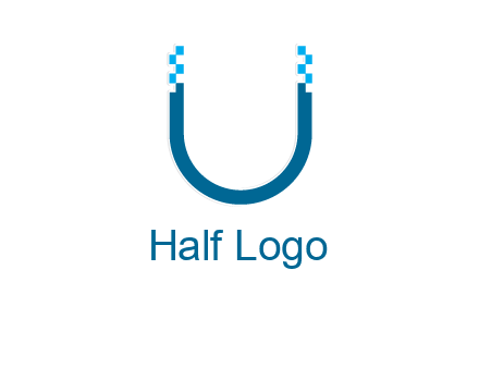 letter u with pixels logo