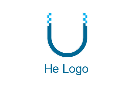 letter u with pixels logo