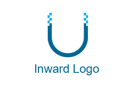 letter u with pixels logo