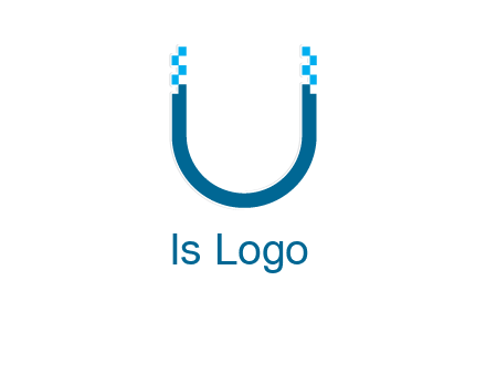 letter u with pixels logo