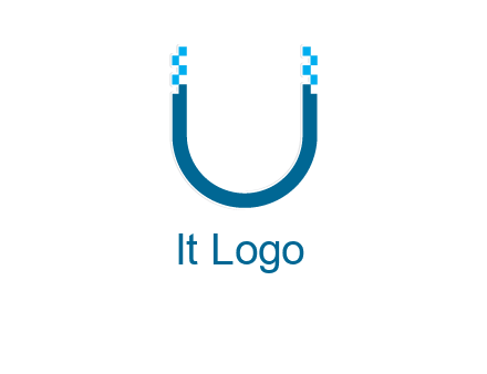 letter u with pixels logo