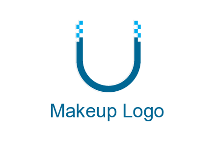 letter u with pixels logo